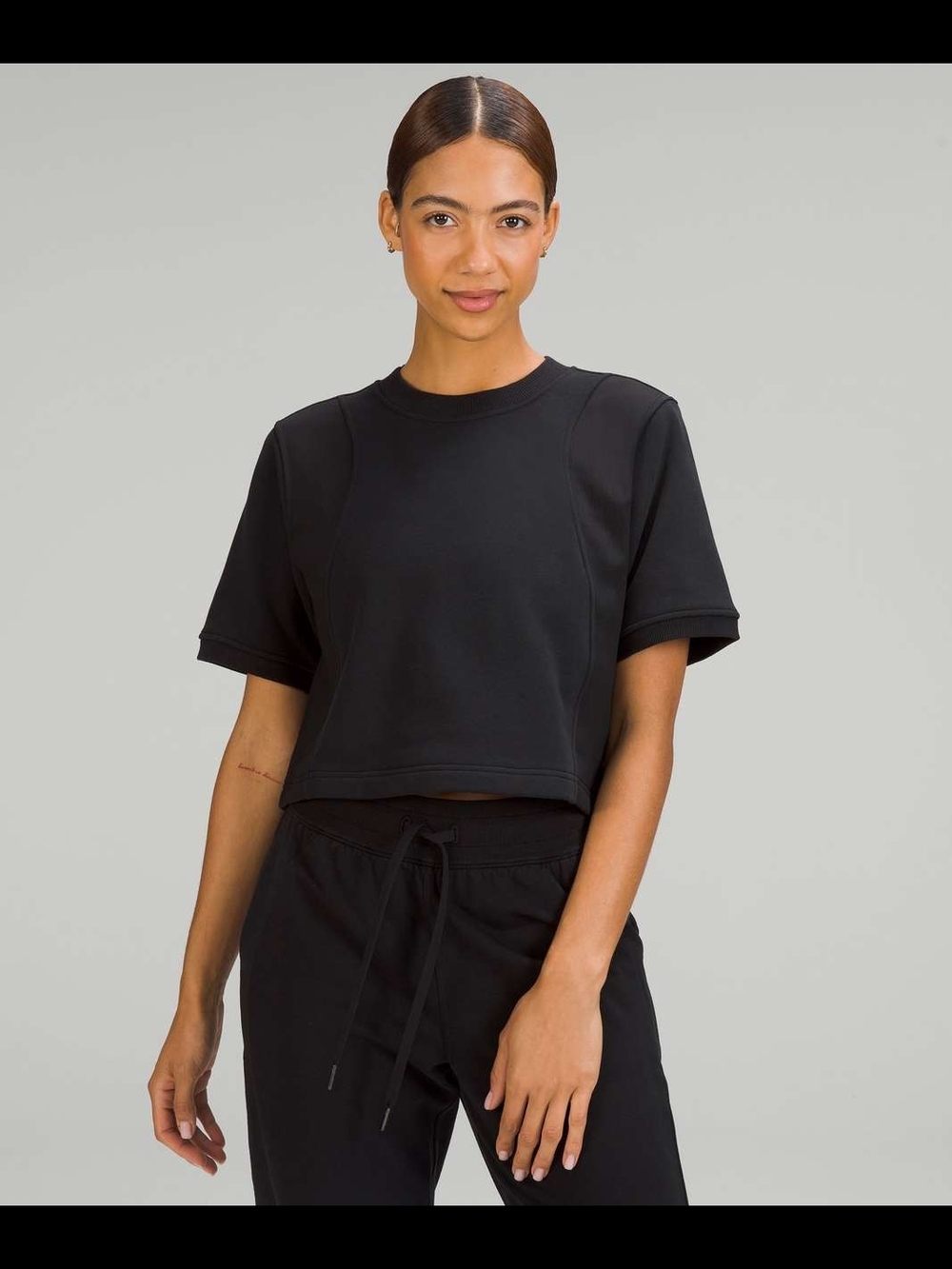 NWT lululemon Cotton French Terry + Swift Tee Black sz 6